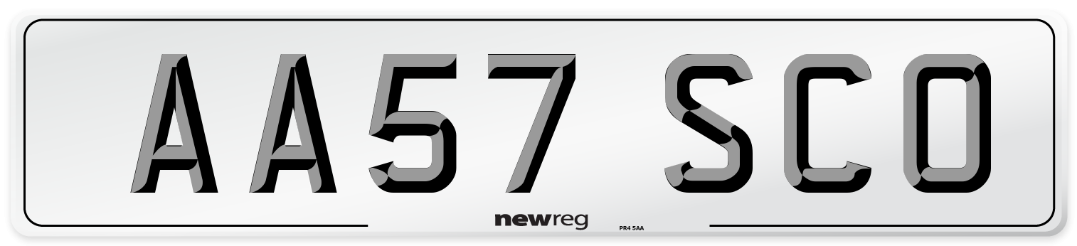 AA57 SCO Number Plate from New Reg